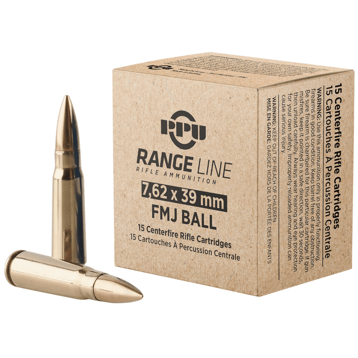 TR&Z Full Metal Jacket Ammo, 123 gr 15 Per Box/ 62 Case 7.62x39mm - PPR739 TR&Z Full Metal Jacket Ammo, 123 gr 15 Per Box/ 62 Case 7.62x39mm - PPR739