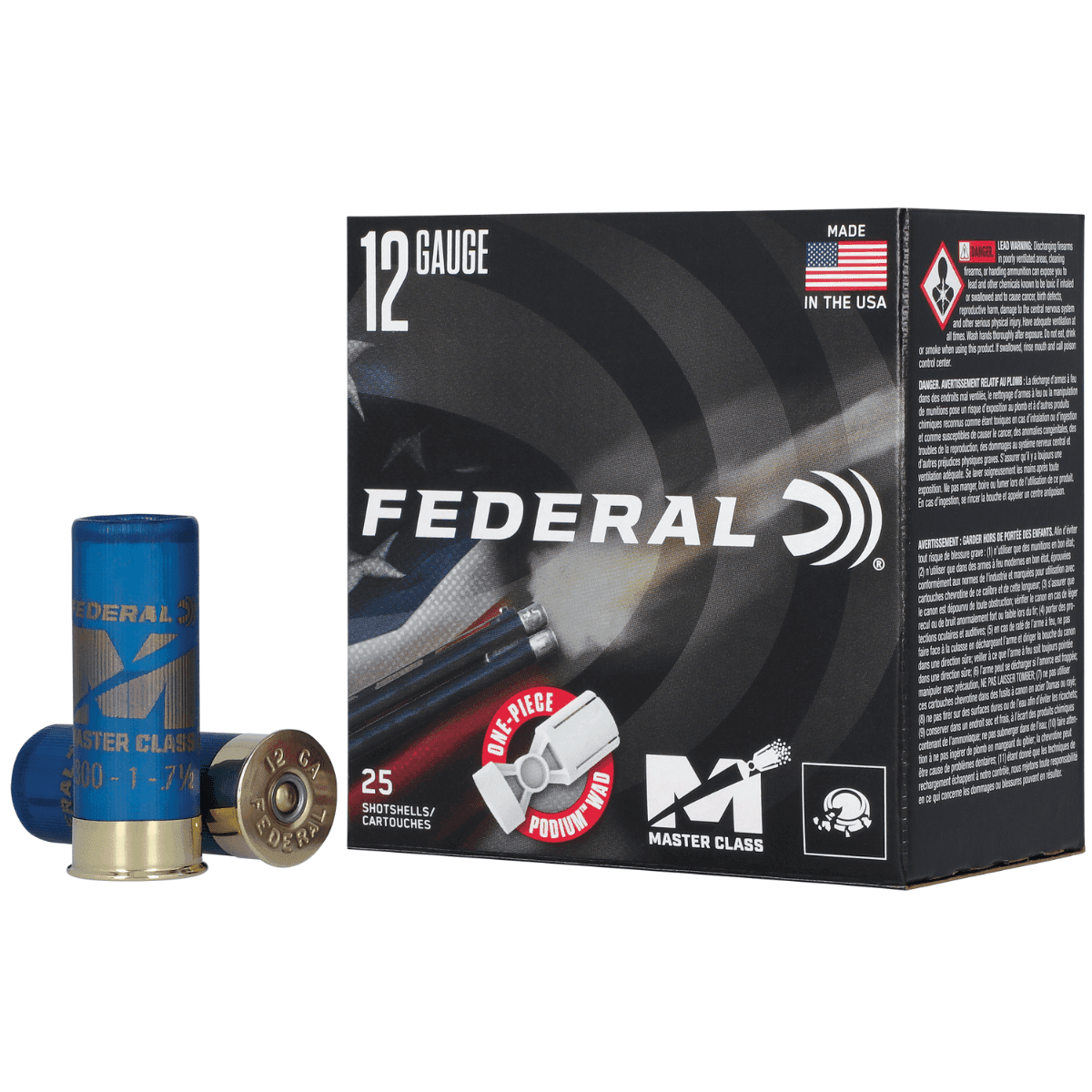 Federal Master Class Cartridge, 2.75" 1 1/8oz 7.5Shot 25 Per Box/10 Case 12 Gauge - MC12HC75 Federal Master Class Cartridge, 2.75" 1 1/8oz 7.5Shot 25 Per Box/10 Case 12 Gauge - MC12HC75