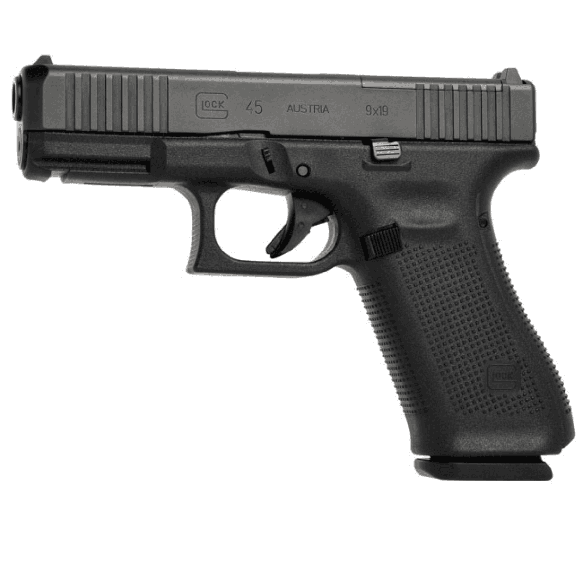 Glock G45 Gen5 MOS EoTech Combo Pistol, 4.02" Black GMB Barrel Black nDLC MOS Cut/Serrated Slide Black Polymer Frame w/Accessory Rail Black Textured w/Interchangeable Backstrap Grip EoTech 3 MOA Mini Reflex Sight Full Size 10+1rd 9mm - PA455E201MOS Glock G45 Gen5 MOS EoTech Combo Pistol, 4.02" Black GMB Barrel Black nDLC MOS Cut/Serrated Slide Black Polymer Frame w/Accessory Rail Black Textured w/Interchangeable Backstrap Grip EoTech 3 MOA Mini Reflex Sight Full Size 10+1rd 9mm - PA455E201MOS