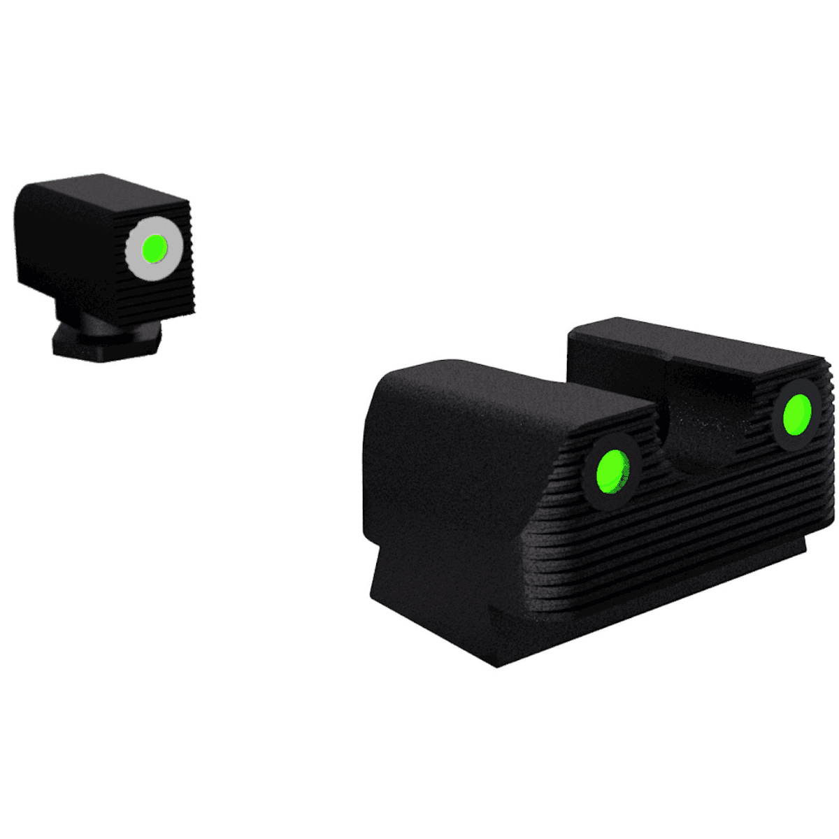 Rival Arms Night Sights for G17/G19, Green Tritium White Outline Front Sight-Green Tritium Black Outline Rear Sight - RA1B231G Rival Arms Night Sights for G17/G19, Green Tritium White Outline Front Sight-Green Tritium Black Outline Rear Sight - RA1B231G