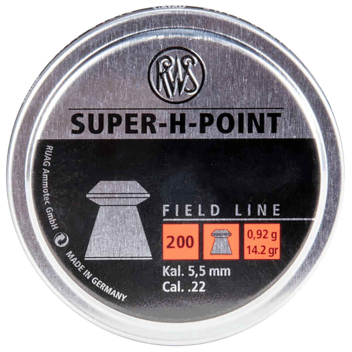 Umarex USA Super-H Point Field Line Pellets, 14.2gr Lead Hollow Point/ 200 Per Tin 22 Cal - 2317404 Umarex USA Super-H Point Field Line Pellets, 14.2gr Lead Hollow Point/ 200 Per Tin 22 Cal - 2317404