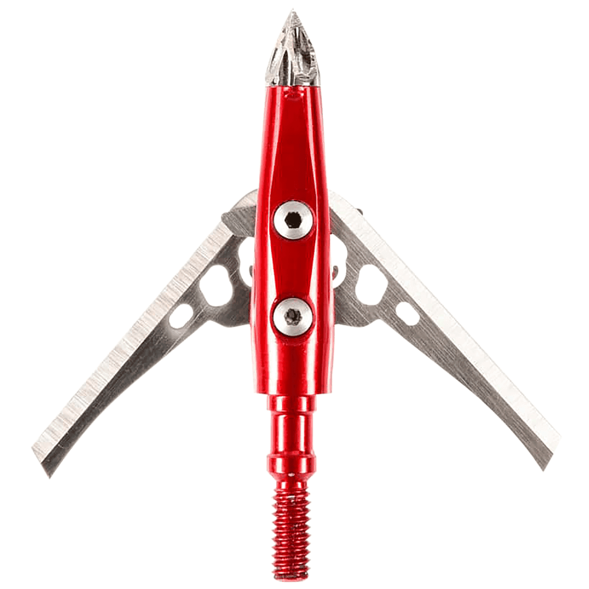 Rage Broadhead 2 Blade Arrow Tip, Red / Silver Stainless Steel Chisel Tip NC (NO Collar) 3 Per Pack - R38901 Rage Broadhead 2 Blade Arrow Tip, Red / Silver Stainless Steel Chisel Tip NC (NO Collar) 3 Per Pack - R38901