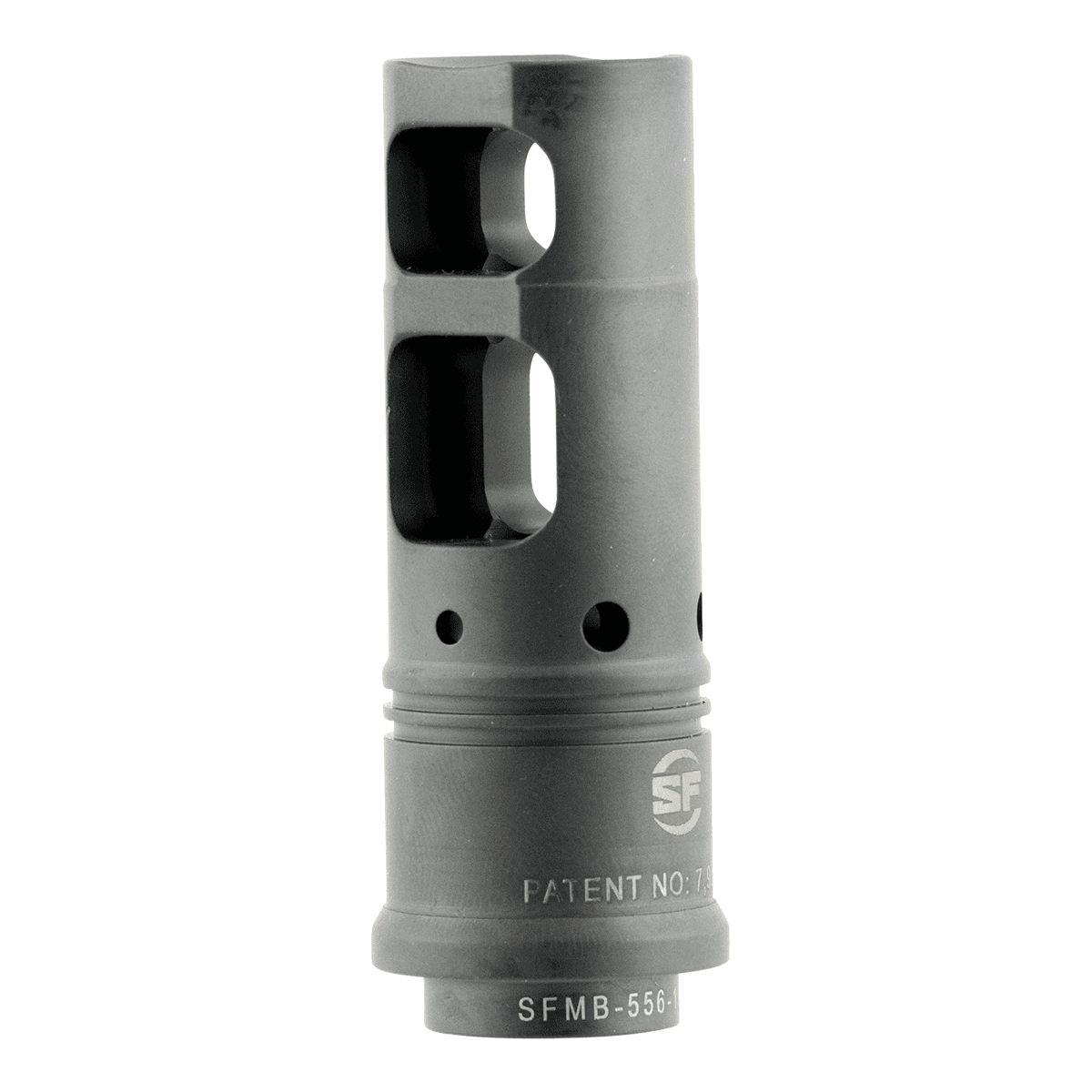 SureFire SFMB3383424 SOCOM Muzzle Brake Black DLC Stainless Steel with 3/4"-24 tpi Threads & 2.60" OAL for 338 Cal AR-Platform SureFire SFMB3383424 SOCOM Muzzle Brake Black DLC Stainless Steel with 3/4"-24 tpi Threads & 2.60" OAL for 338 Cal AR-Platform