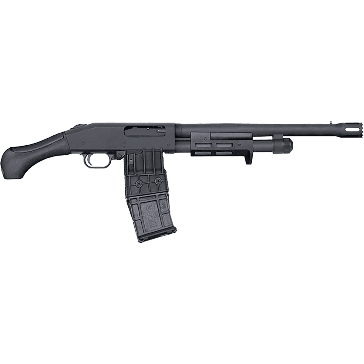 Mossberg 590M Breacher Shotgun, 14.38" Matte Blued Heavy Walled Barrel 2.75" Chamber M-LOK Forend Matte Blued Drilled & Tapped Receiver Black Birdshead Grip Pump 10+1rd 12 Gauge - 50217 Mossberg 590M Breacher Shotgun, 14.38" Matte Blued Heavy Walled Barrel 2.75" Chamber M-LOK Forend Matte Blued Drilled & Tapped Receiver Black Birdshead Grip Pump 10+1rd 12 Gauge - 50217