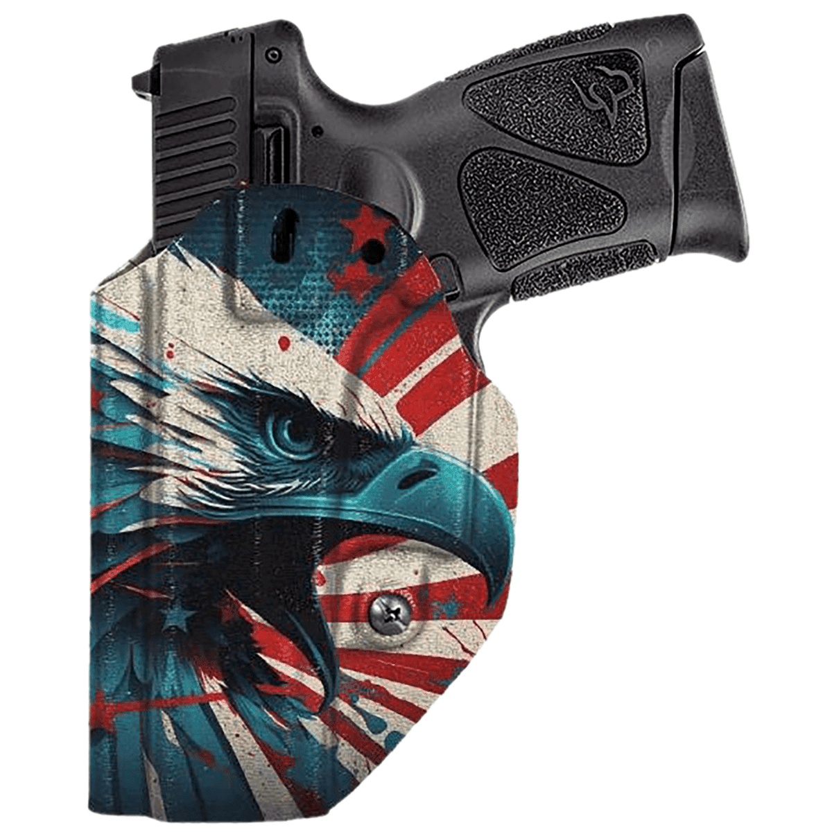 Taurus G3C Pistol, 3.26" Matte Stainless Steel Barrel Matte Black Tenifer Serrated Alloy Steel Slide Black Polymer Frame w/Accessory Rail Textured Grip Mission Fist Tactical Holster w/US Flag & Eagle Compact Frame 10+1rd 9mm Luger - 1-G3C931-10CK12 Taurus G3C Pistol, 3.26" Matte Stainless Steel Barrel Matte Black Tenifer Serrated Alloy Steel Slide Black Polymer Frame w/Accessory Rail Textured Grip Mission Fist Tactical Holster w/US Flag & Eagle Compact Frame 10+1rd 9mm Luger - 1-G3C931-10CK12