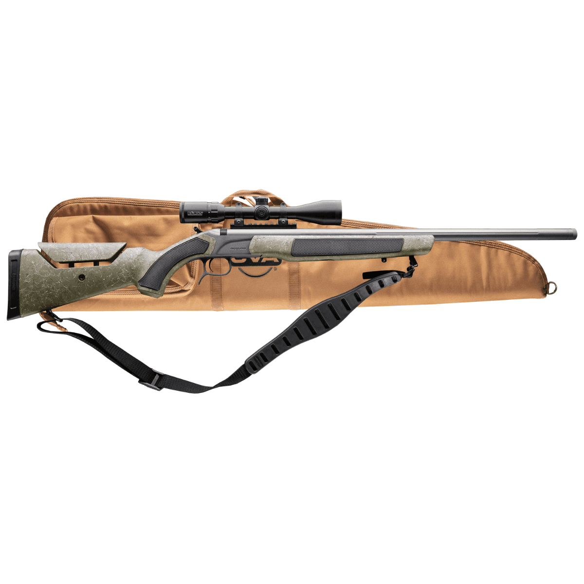 CVA Accura MR-X Muzzleloader, 26" Tungsten Cerakote Fluted Threaded Barrel, Drilled & Tapped Receiver Adjustable Black/Gray Webbing Synthetic Stock KonusPro 309x40mm IR w/BDC Soft Rifle Case 50 Cal - PR3233NSCP CVA Accura MR-X Muzzleloader, 26" Tungsten Cerakote Fluted Threaded Barrel, Drilled & Tapped Receiver Adjustable Black/Gray Webbing Synthetic Stock KonusPro 309x40mm IR w/BDC Soft Rifle Case 50 Cal - PR3233NSCP