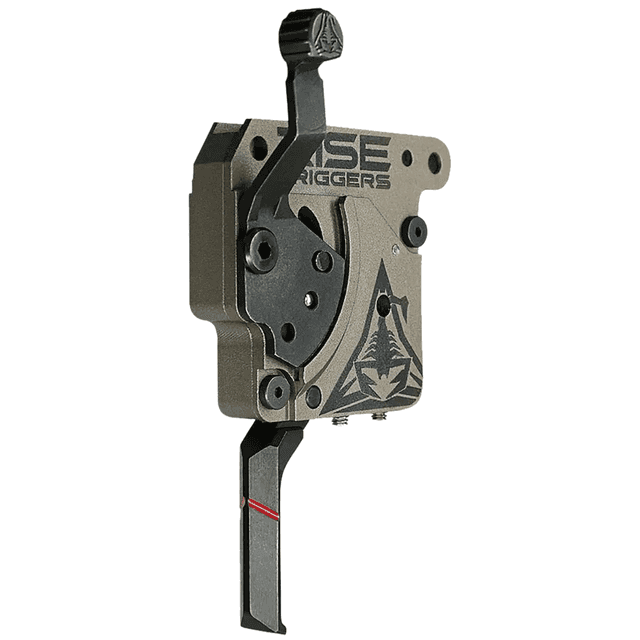 Rise Armament Reliant Trigger, Black/FDE Flat 7075 Aluminum 1-3 lbs Draw Weight Rem 700-Style - RA735F Rise Armament Reliant Trigger, Black/FDE Flat 7075 Aluminum 1-3 lbs Draw Weight Rem 700-Style - RA735F
