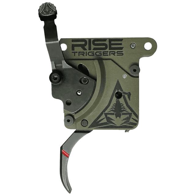 Rise Armament Reliant Trigger, Black/Green Curved 7075 Aluminum 2-5lbs Draw Weight Rem 700-Style - RA740BC Rise Armament Reliant Trigger, Black/Green Curved 7075 Aluminum 2-5lbs Draw Weight Rem 700-Style - RA740BC