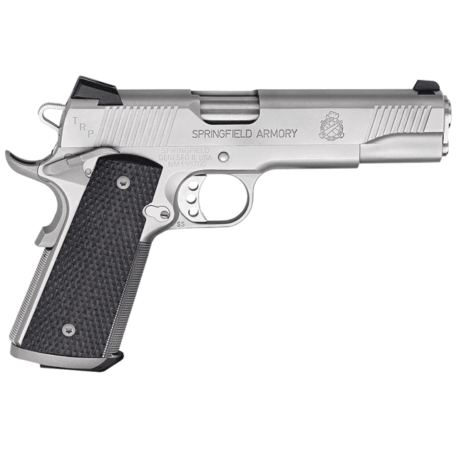 Springfield Armory 1911 TRP *CA Compliant Pistol, 5" Match Grade Steel Steel Barrel Serrated Slide & Frame w/Beavertail Black G10 Grip 7+1rd 45 ACP - PC9107LCA18 Springfield Armory 1911 TRP *CA Compliant Pistol, 5" Match Grade Steel Steel Barrel Serrated Slide & Frame w/Beavertail Black G10 Grip 7+1rd 45 ACP - PC9107LCA18