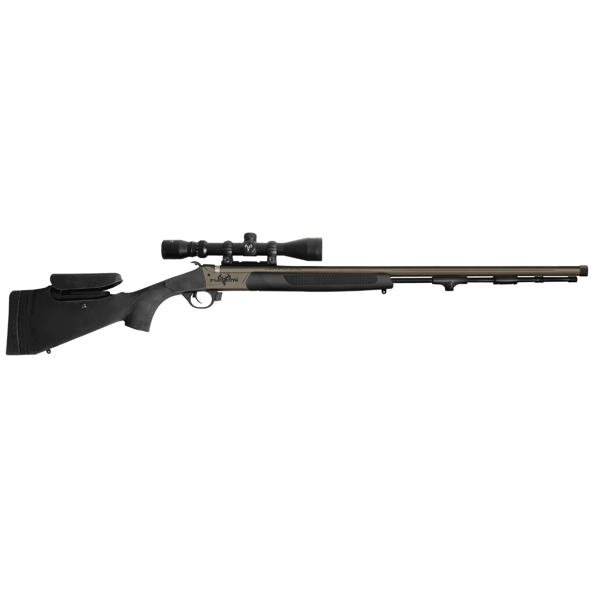 Traditions Pursuit XT Pro w/Scope Muzzleloader, Tungsten Cerakote 26" Fluted/Threaded w/VAPR Twist Barrel Black Adj Cheek Piece & LOP Synthetic Stock 3.5-10x44mm Duplex 50 Cal - R53-74660450 Traditions Pursuit XT Pro w/Scope Muzzleloader, Tungsten Cerakote 26" Fluted/Threaded w/VAPR Twist Barrel Black Adj Cheek Piece & LOP Synthetic Stock 3.5-10x44mm Duplex 50 Cal - R53-74660450