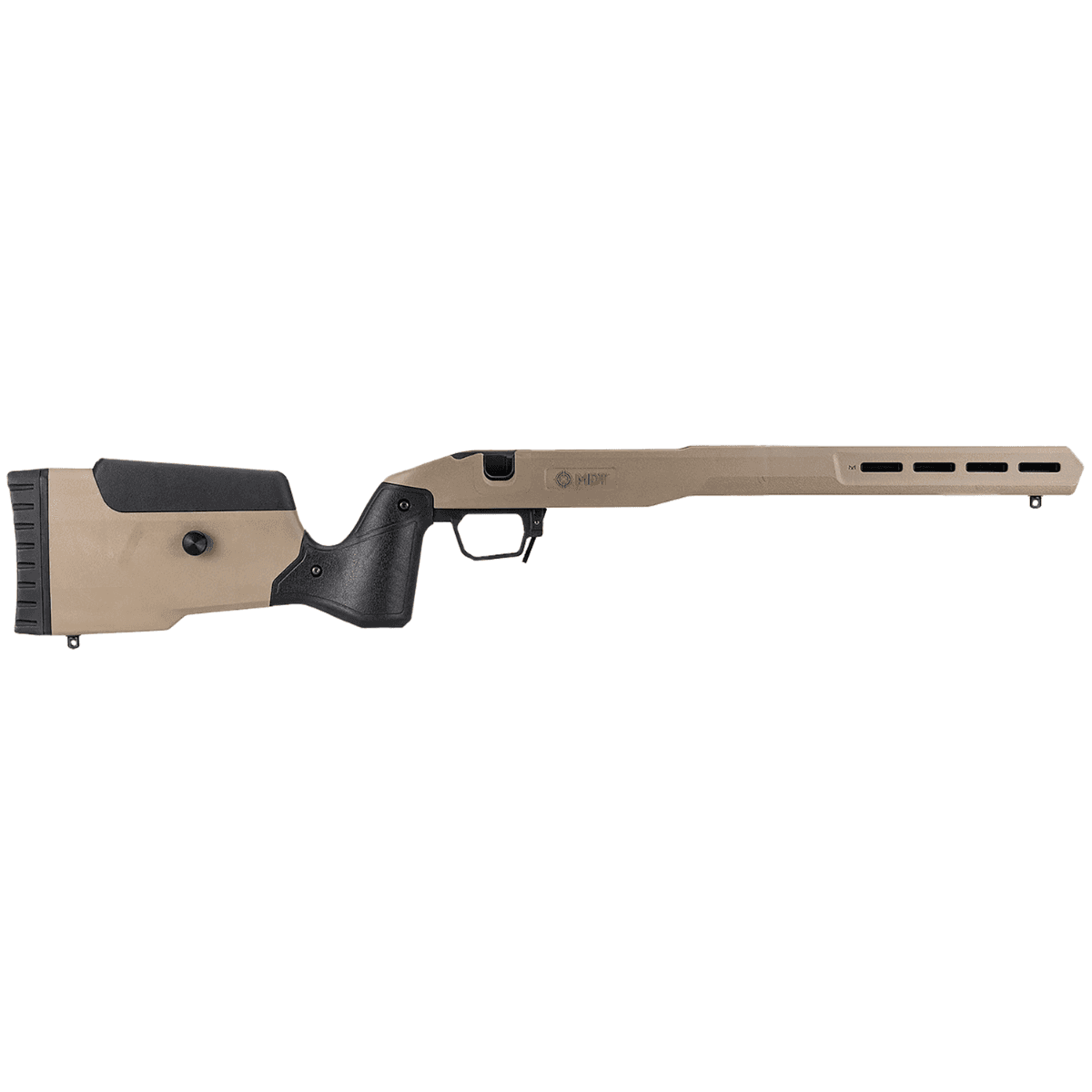 Mdt Sporting Goods Inc MDT Field Stock Chassis System, 32.22" Flat Dark Earth Ruger Free Floating Barrel Aluminum Bedding Adjustable Cheek Riser Adjustable LOP AICS magazine Compatible American/ Short Action - 106232FDE Mdt Sporting Goods Inc MDT Field Stock Chassis System, 32.22" Flat Dark Earth Ruger Free Floating Barrel Aluminum Bedding Adjustable Cheek Riser Adjustable LOP AICS magazine Compatible American/ Short Action - 106232FDE