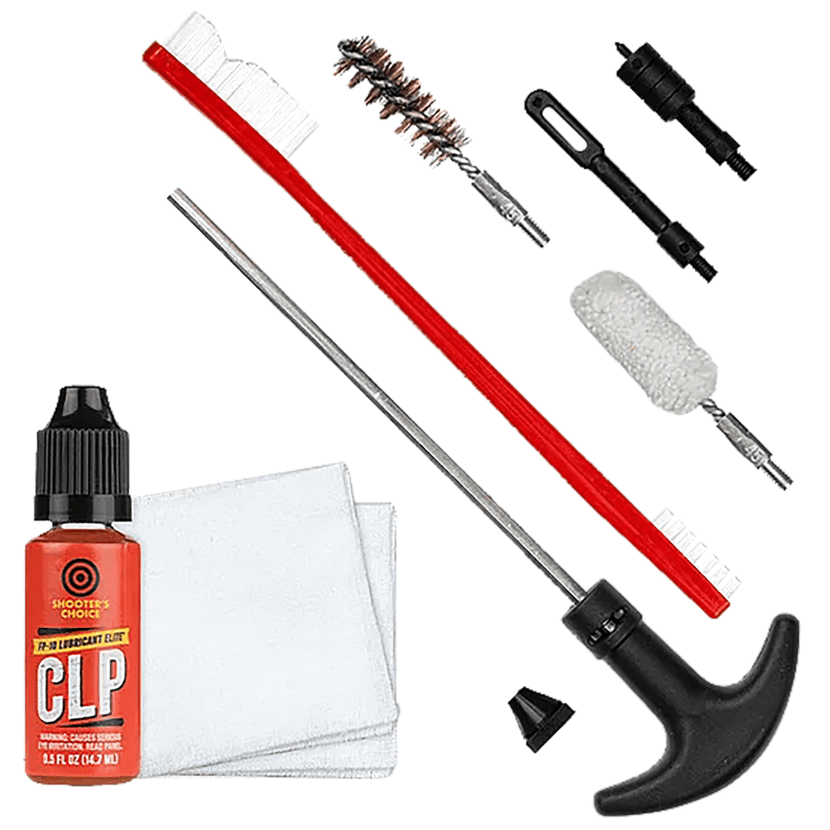 Shooters Choice Gun Rod Cleaning Kit, 8-32 Thread Swivel T-Handle 9 Piece .45 ACP Rifle - SHFSRK45 Shooters Choice Gun Rod Cleaning Kit, 8-32 Thread Swivel T-Handle 9 Piece .45 ACP Rifle - SHFSRK45