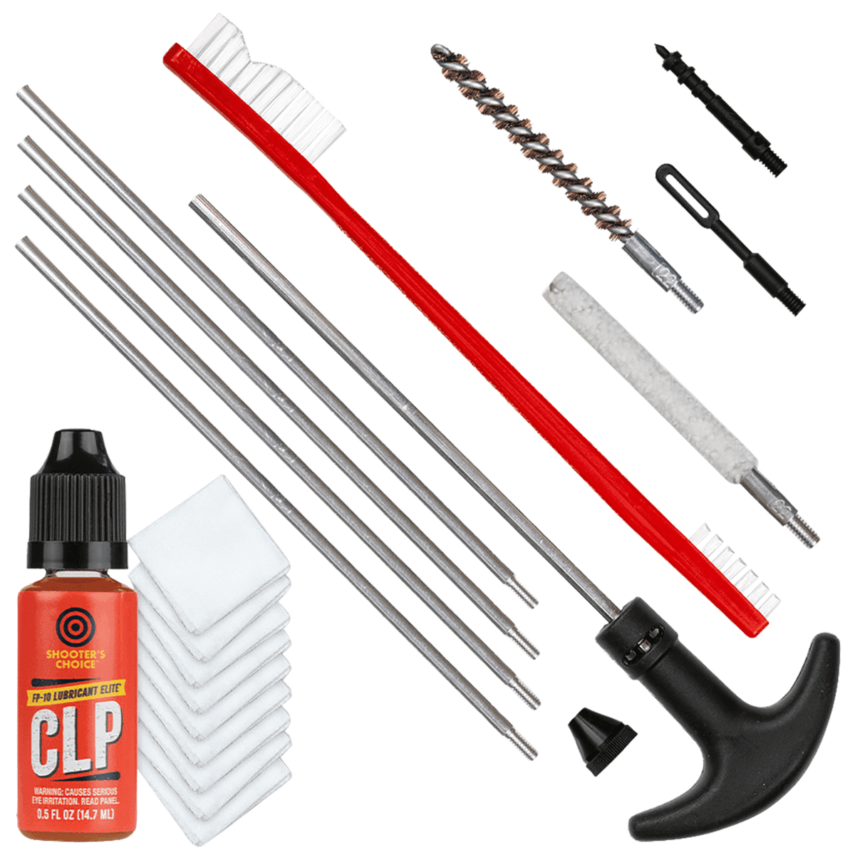 Shooters Choice Gun Rod Cleaning Kit, 8-32 Thread Swivel T-Handle 13 Piece .22 ACP Rifle - SHFSRK22 Shooters Choice Gun Rod Cleaning Kit, 8-32 Thread Swivel T-Handle 13 Piece .22 ACP Rifle - SHFSRK22