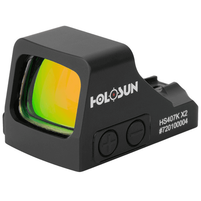 Holosun Reflex Optical Sight, Black 7075 Aluminum 6 MOA Gold Dot Shake Awake Technology IP67 - HE407K-GD-X2 Holosun Reflex Optical Sight, Black 7075 Aluminum 6 MOA Gold Dot Shake Awake Technology IP67 - HE407K-GD-X2