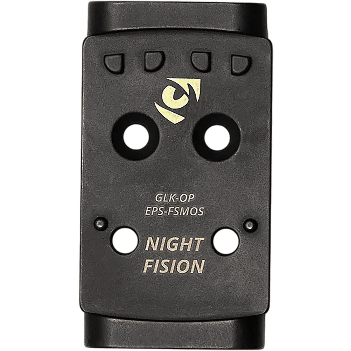 Night Fision Pistol Optic Plate, Black Mounts Shield RMSc/ Holosun K Series Optics to Glock Flat Shooter Modular Optic System Slide - GLKOPEPSFSMOS Night Fision Pistol Optic Plate, Black Mounts Shield RMSc/ Holosun K Series Optics to Glock Flat Shooter Modular Optic System Slide - GLKOPEPSFSMOS