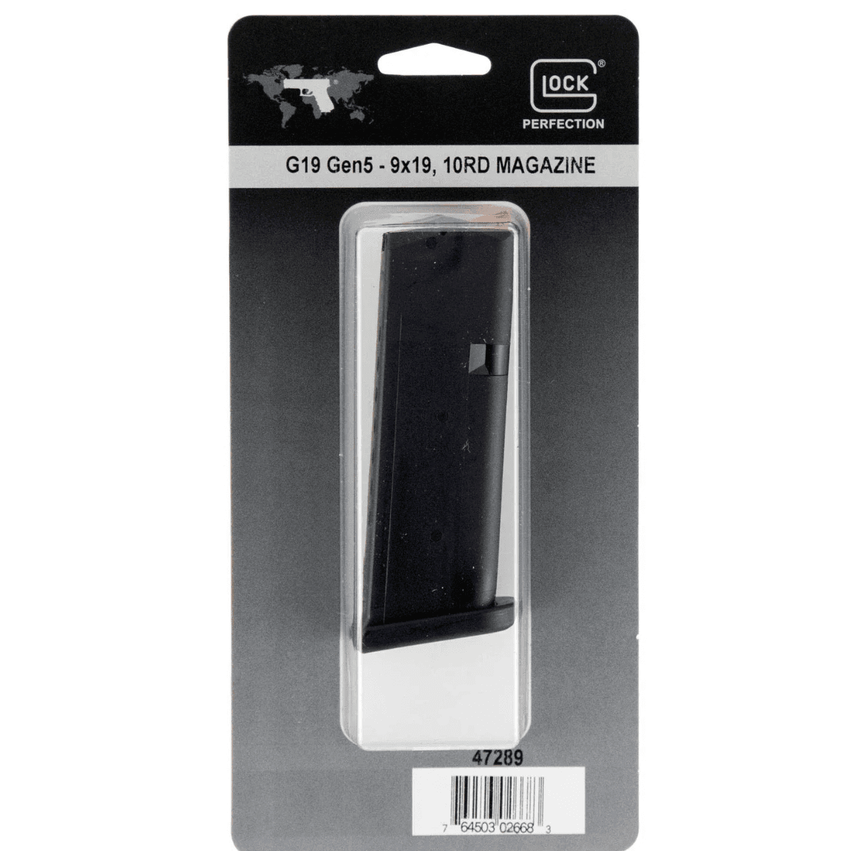 Glock 10rd Magazine, Black 9mm Fits Glock 19 GEN5 - 39897 Glock 10rd Magazine, Black 9mm Fits Glock 19 GEN5 - 39897