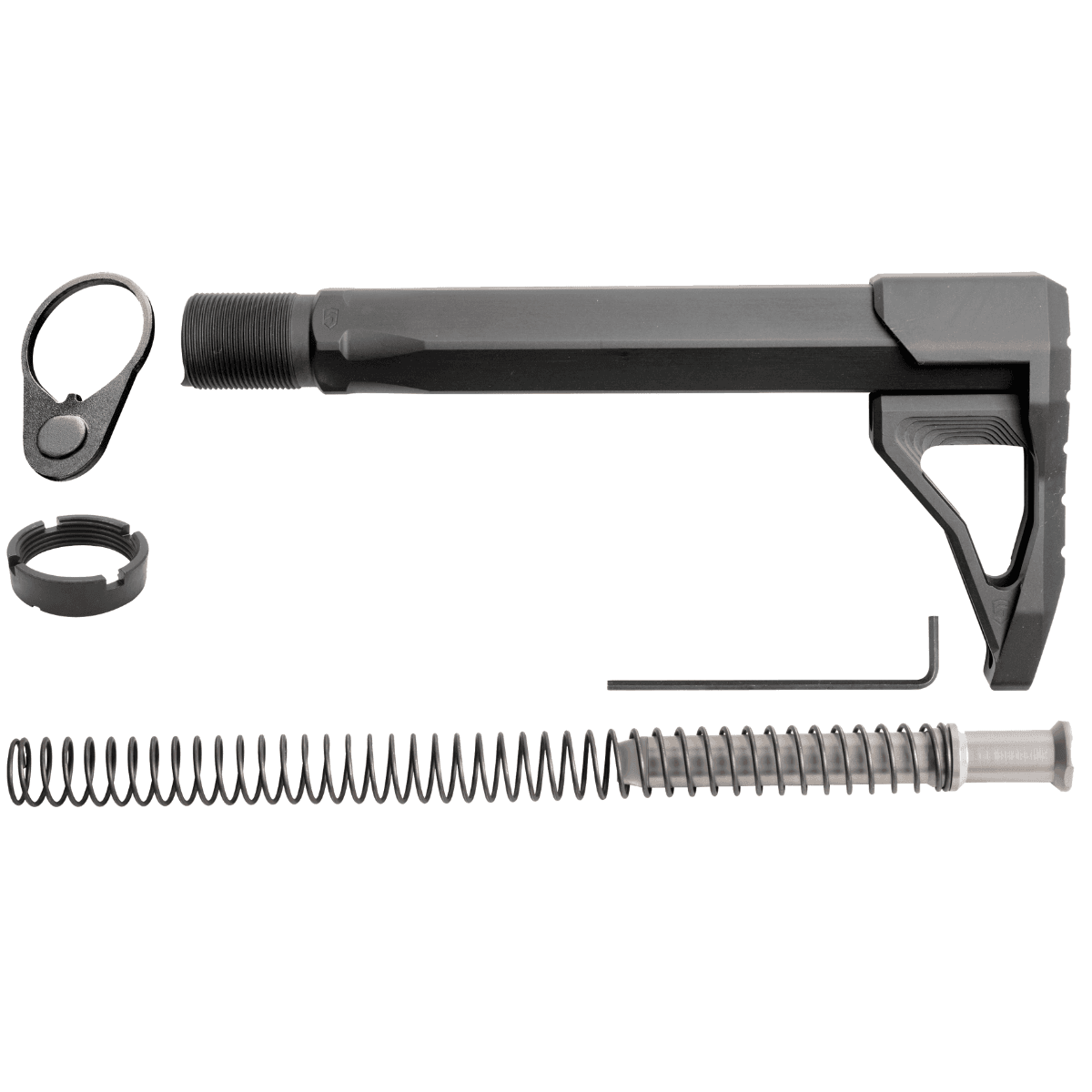 Phase 5 Weapon Systems Rifle Mini Stock Assembly, 10.50" Black Aluminum Rubber Butt Pad for AR15/AR10 - RMSA Phase 5 Weapon Systems Rifle Mini Stock Assembly, 10.50" Black Aluminum Rubber Butt Pad for AR15/AR10 - RMSA