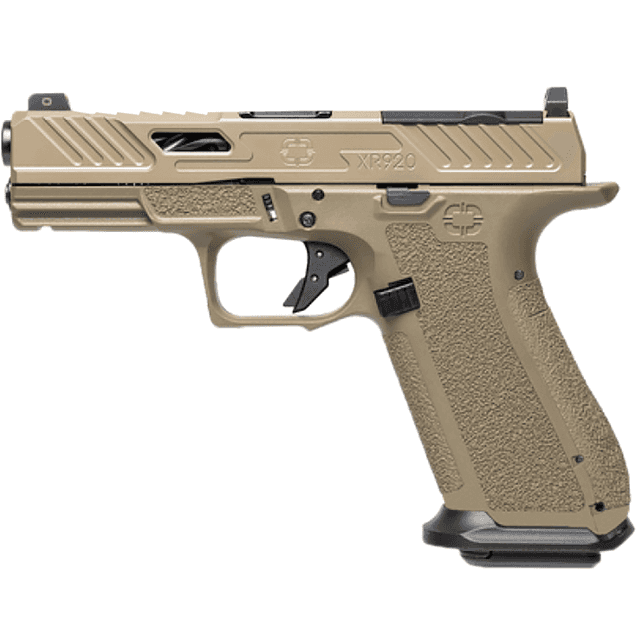Shadow Systems XR920 Elite *CA Compliant Pistol, 5" Black Nitride Match Grade/Spiral Fluted Barrel FDE Cerakote Optic Cut/Serrated/Window Cut Stainless Steel Slide FDE Polymer Frame w/Beavertail & Picatinny Rail 10+1rd 9mm - SS3052CA Shadow Systems XR920 Elite *CA Compliant Pistol, 5" Black Nitride Match Grade/Spiral Fluted Barrel FDE Cerakote Optic Cut/Serrated/Window Cut Stainless Steel Slide FDE Polymer Frame w/Beavertail & Picatinny Rail 10+1rd 9mm - SS3052CA
