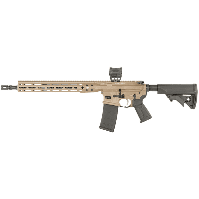 LWRC Tactical Rifle, 16'' Cold Hammer Forged Nicor-Treated Spiral Fluted Barrel 1/2 x 28 TPI Direct Impingement Adjustable Compact Stock MLOK Free-Float Rail Includes Magpul Case & Holosun Optic 5.56 NATO - ICDIR5CK16MLXSBT-KIT LWRC Tactical Rifle, 16'' Cold Hammer Forged Nicor-Treated Spiral Fluted Barrel 1/2 x 28 TPI Direct Impingement Adjustable Compact Stock MLOK Free-Float Rail Includes Magpul Case & Holosun Optic 5.56 NATO - ICDIR5CK16MLXSBT-KIT
