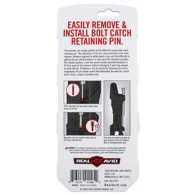 Real Avid Bolt Catch Punch Set Silver 223 Rem/5.56x45mm NATO AR-Platform 2 Pieces Real Avid Bolt Catch Punch Set Silver 223 Rem/5.56x45mm NATO AR-Platform 2 Pieces