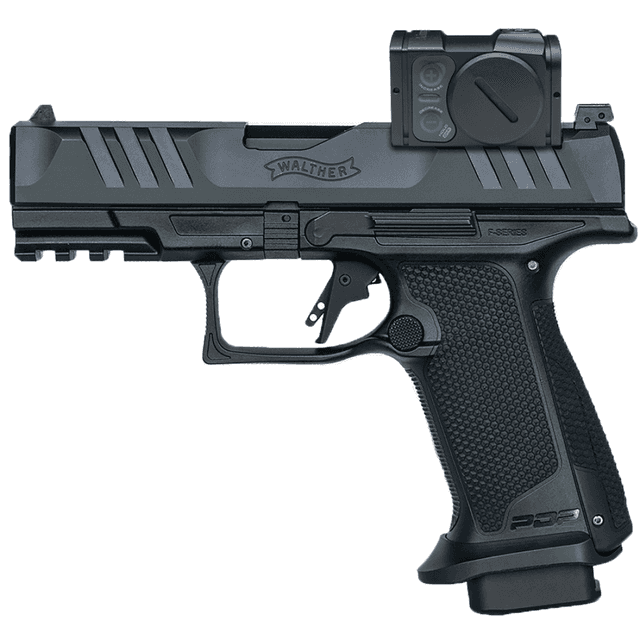 Walther Arms PDP F-Series Pro w/Optic Pistol, 4" Black Steel Barrel Black Optic Ready/Serrated Steel Slide Black Polymer Frame w/Picatinny Rail Interchangeable Backstrap Grip Aimpoint Acro P-2 Red Dot 10+1rd 9mm Luger - 4797058 Walther Arms PDP F-Series Pro w/Optic Pistol, 4" Black Steel Barrel Black Optic Ready/Serrated Steel Slide Black Polymer Frame w/Picatinny Rail Interchangeable Backstrap Grip Aimpoint Acro P-2 Red Dot 10+1rd 9mm Luger - 4797058