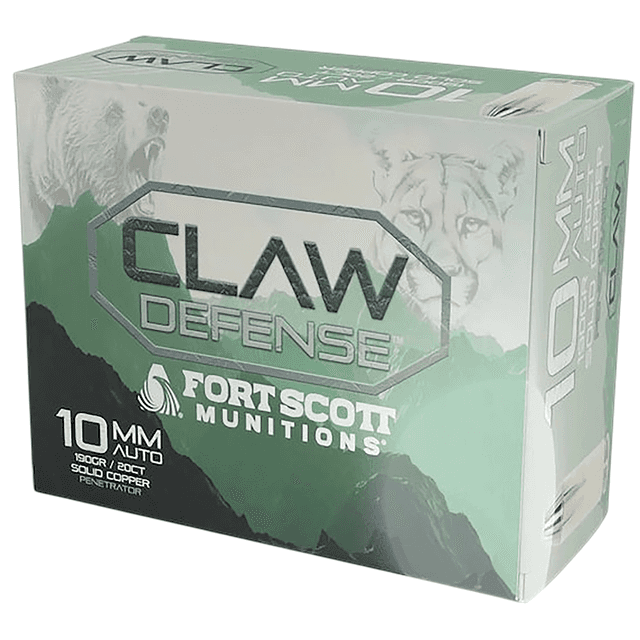 Fort Scott Munitions Claw Defense 10mm 190gr Solid Copper Spun 20 Per Box Fort Scott Munitions Claw Defense 10mm 190gr Solid Copper Spun 20 Per Box