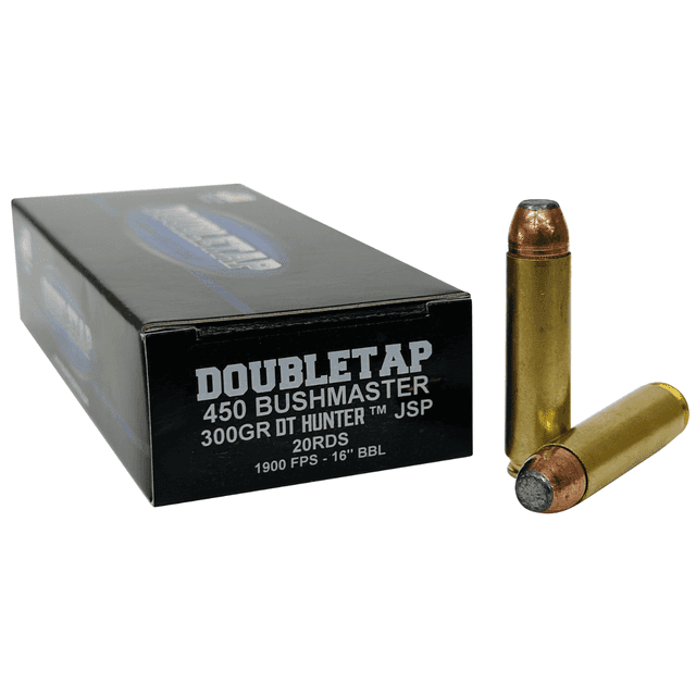 DoubleTap Ammunition DT Hunter Ammo, 300gr JSP 20 Per Box/25 Case 450Bushmaster - 450B300SP DoubleTap Ammunition DT Hunter Ammo, 300gr JSP 20 Per Box/25 Case 450Bushmaster - 450B300SP