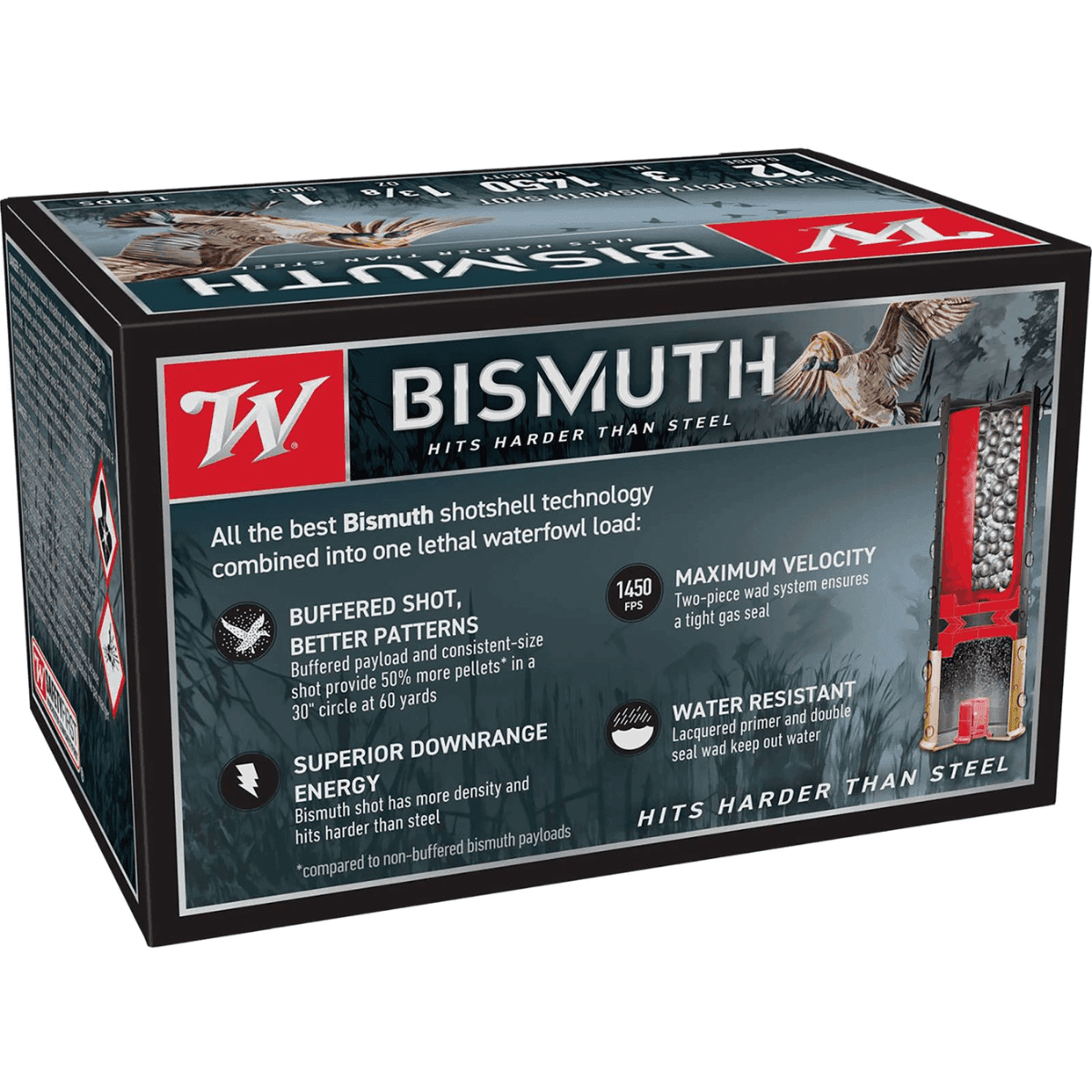 Winchester Ammo Bismuth Shotshells, 3" 1 3/8oz 1Shot 15 Per Box/10 Case 12 Gauge - SWB1231XV Winchester Ammo Bismuth Shotshells, 3" 1 3/8oz 1Shot 15 Per Box/10 Case 12 Gauge - SWB1231XV