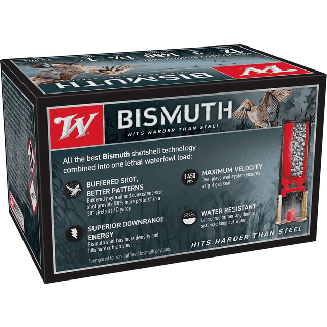 Winchester Ammo Bismuth Shotshells, 3" 1 3/8oz 1Shot 15 Per Box/10 Case 12 Gauge - SWB1231XV Winchester Ammo Bismuth Shotshells, 3" 1 3/8oz 1Shot 15 Per Box/10 Case 12 Gauge - SWB1231XV