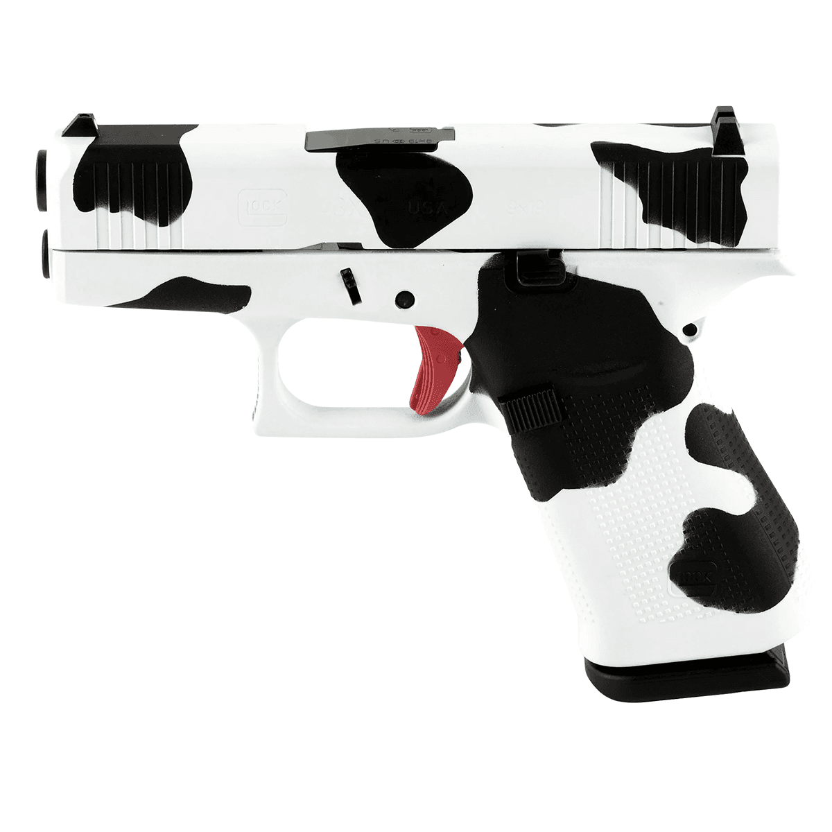 Glock G43X Slim Sub-Compact Frame 9mm Luger 10+1 3.41" Cow Print Handgun Glock G43X Slim Sub-Compact Frame 9mm Luger 10+1 3.41" Cow Print Handgun