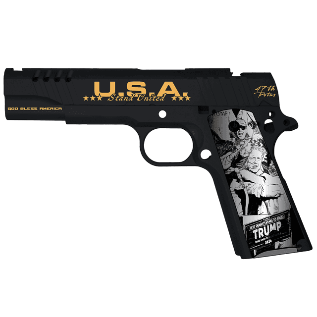 Auto-Ordnance 1911TCAC18 1911 Trump Fight Limited Edition 45 ACP 7+1 5" Stainless Match Grade Pistol Auto-Ordnance 1911TCAC18 1911 Trump Fight Limited Edition 45 ACP 7+1 5" Stainless Match Grade Pistol