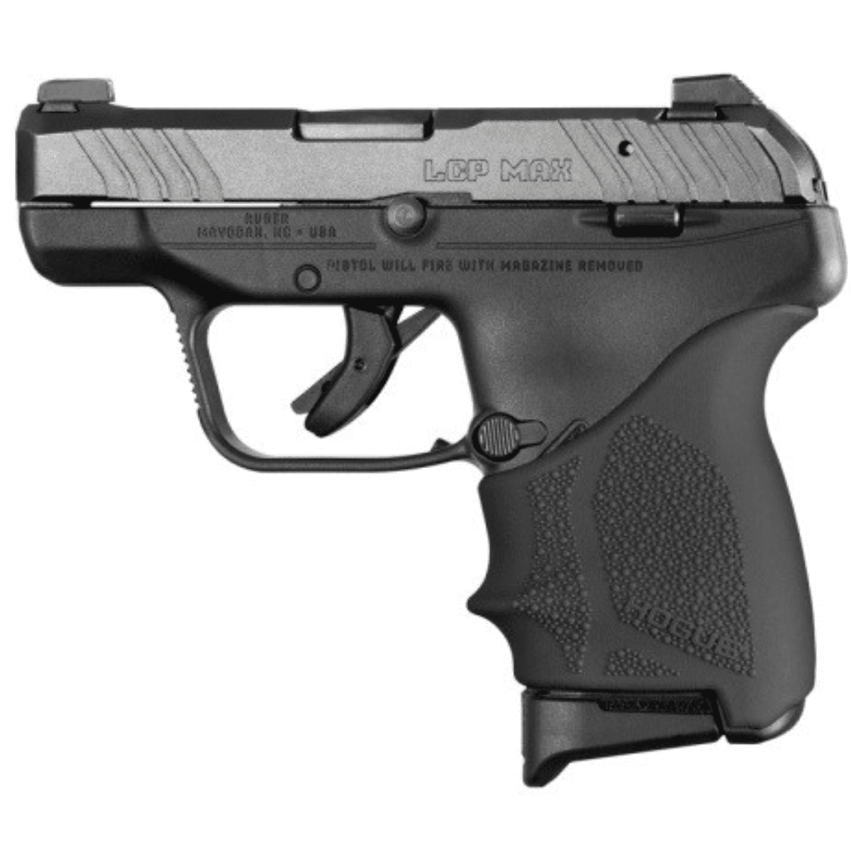 Hogue Handall Beavertail Grip Sleeve, Black Rubber Cobblestone Fits Ruger LCP Max - 18130 Hogue Handall Beavertail Grip Sleeve, Black Rubber Cobblestone Fits Ruger LCP Max - 18130