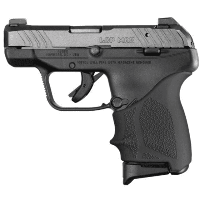 Hogue Handall Beavertail Grip Sleeve, Black Rubber Cobblestone Fits Ruger LCP Max - 18130 Hogue Handall Beavertail Grip Sleeve, Black Rubber Cobblestone Fits Ruger LCP Max - 18130