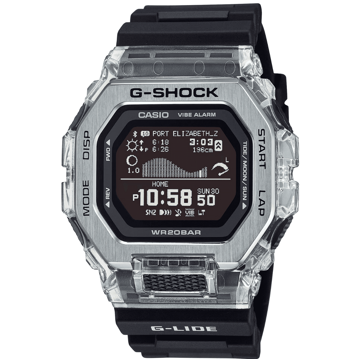 G-Shock G-LIDE Digital Watch, Black Band Shock Resistant 20 Bar Water Resistant - GBX100S1CR G-Shock G-LIDE Digital Watch, Black Band Shock Resistant 20 Bar Water Resistant - GBX100S1CR