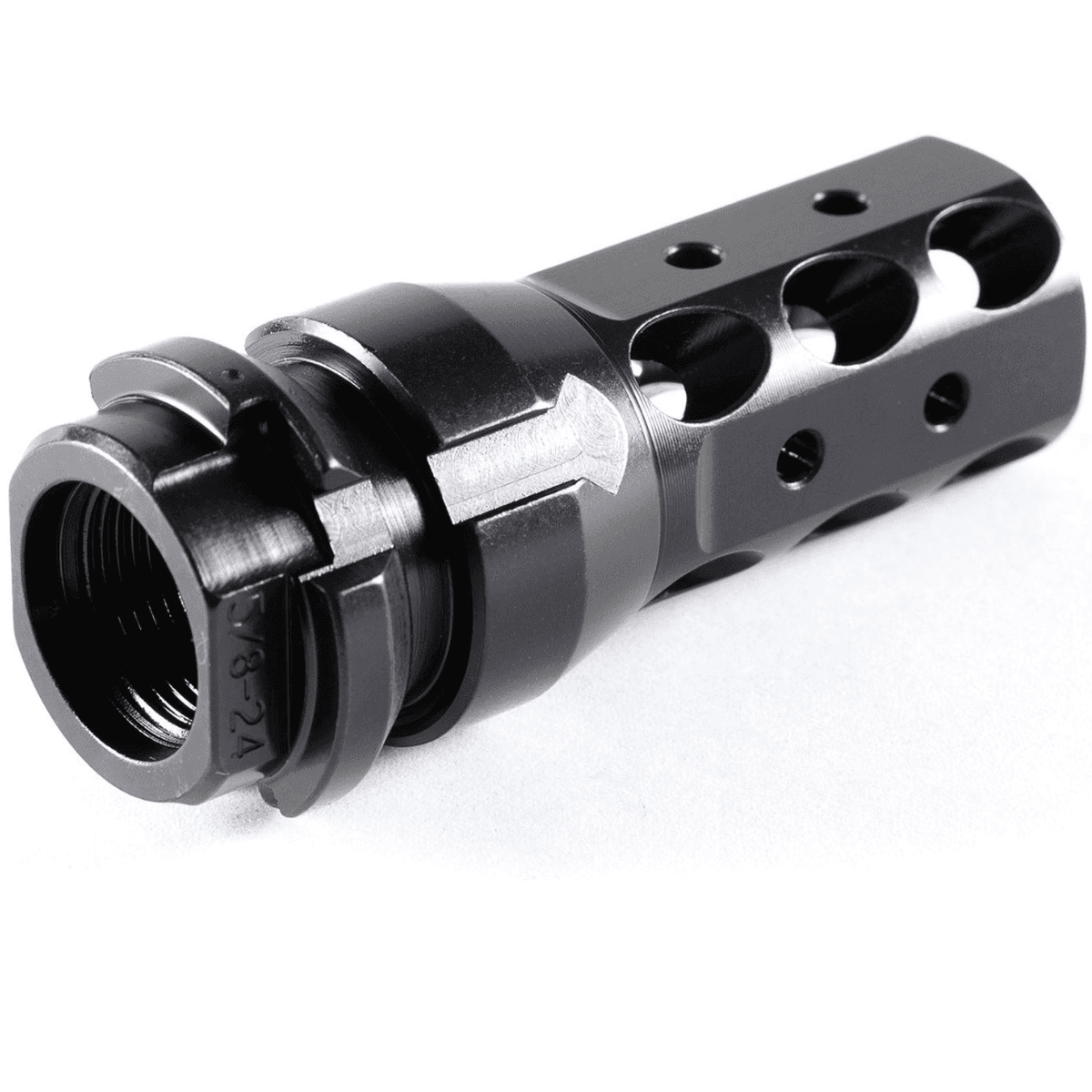 Dead Air KeyMo Muzzle Brake, Black Nitride 4140HT - Chromium-Molybdenum Heat Treated Steel .578"-28 Threads 45 Cal - DA160 Dead Air KeyMo Muzzle Brake, Black Nitride 4140HT - Chromium-Molybdenum Heat Treated Steel .578"-28 Threads 45 Cal - DA160