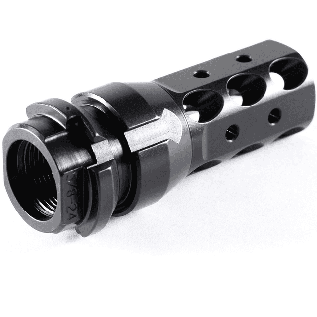 Dead Air KeyMo Muzzle Brake, Black Nitride 4140HT - Chromium-Molybdenum Heat Treated Steel .578"-28 Threads 45 Cal - DA160 Dead Air KeyMo Muzzle Brake, Black Nitride 4140HT - Chromium-Molybdenum Heat Treated Steel .578"-28 Threads 45 Cal - DA160