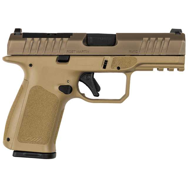 Rost Martin RM1C Pistol, 4" Black Hammer Forged Steel Optic Ready/Serrated Slide Ambidextrous Mag Release Signature RGT Grip10+1rd 9mm Luger - RM1CMOVOSP10 Rost Martin RM1C Pistol, 4" Black Hammer Forged Steel Optic Ready/Serrated Slide Ambidextrous Mag Release Signature RGT Grip10+1rd 9mm Luger - RM1CMOVOSP10