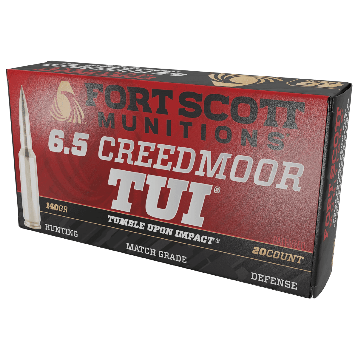 Fort Scott Munitions Tumble Upon Impact (TUI) 6.5 Creedmoor 140 gr Solid Copper Spun 20 Per Box Fort Scott Munitions Tumble Upon Impact (TUI) 6.5 Creedmoor 140 gr Solid Copper Spun 20 Per Box