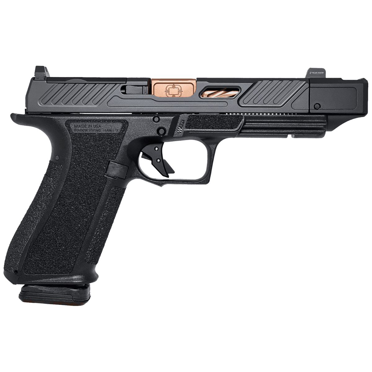 Shadow Systems DR920P Elite Pistol, 4.60" Bronze TICN Match Grade/Spiral Fluted/Compensated Barrel & Optic Cut/Serrated/Window Cut Stainless Steel Slide Black Polymer Frame w/Beavertail & Picatinny Rail Full Size 17+1rd 9mm Luger - SS-2211 Shadow Systems DR920P Elite Pistol, 4.60" Bronze TICN Match Grade/Spiral Fluted/Compensated Barrel & Optic Cut/Serrated/Window Cut Stainless Steel Slide Black Polymer Frame w/Beavertail & Picatinny Rail Full Size 17+1rd 9mm Luger - SS-2211