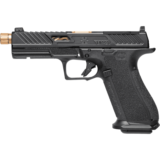 Shadow Systems DR920 Elite Pistol, 5" Bronze TICN Match Grade/Spiral Fluted/Threaded Barrel & Black Nitride Optic Cut/Serrated/Window Cut Stainless Steel Slide Black Polymer Frame w/Beavertail & Picatinny Rail Full Size 17+1rd 9mm Luger - SS-2009 Shadow Systems DR920 Elite Pistol, 5" Bronze TICN Match Grade/Spiral Fluted/Threaded Barrel & Black Nitride Optic Cut/Serrated/Window Cut Stainless Steel Slide Black Polymer Frame w/Beavertail & Picatinny Rail Full Size 17+1rd 9mm Luger - SS-2009