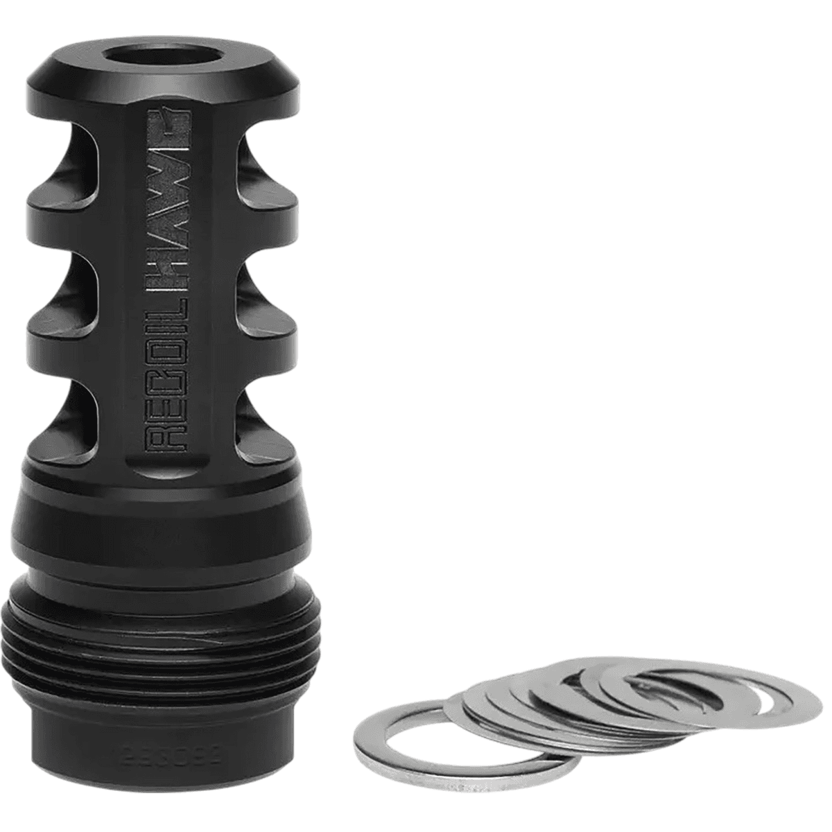 Browning Xeno Recoil Hawg Muzzle Brake, Black Matte Stainless Steel M13x1.25 Threads 2.20" OAL - 001293095 Browning Xeno Recoil Hawg Muzzle Brake, Black Matte Stainless Steel M13x1.25 Threads 2.20" OAL - 001293095