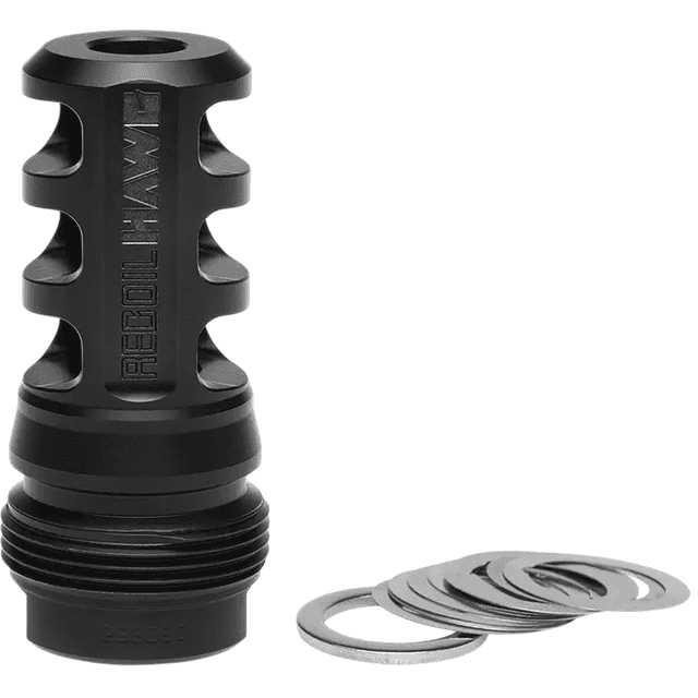 Browning Xeno Recoil Hawg Muzzle Brake, Black Matte Stainless Steel M13x1.25 Threads 2.20" OAL - 001293095 Browning Xeno Recoil Hawg Muzzle Brake, Black Matte Stainless Steel M13x1.25 Threads 2.20" OAL - 001293095
