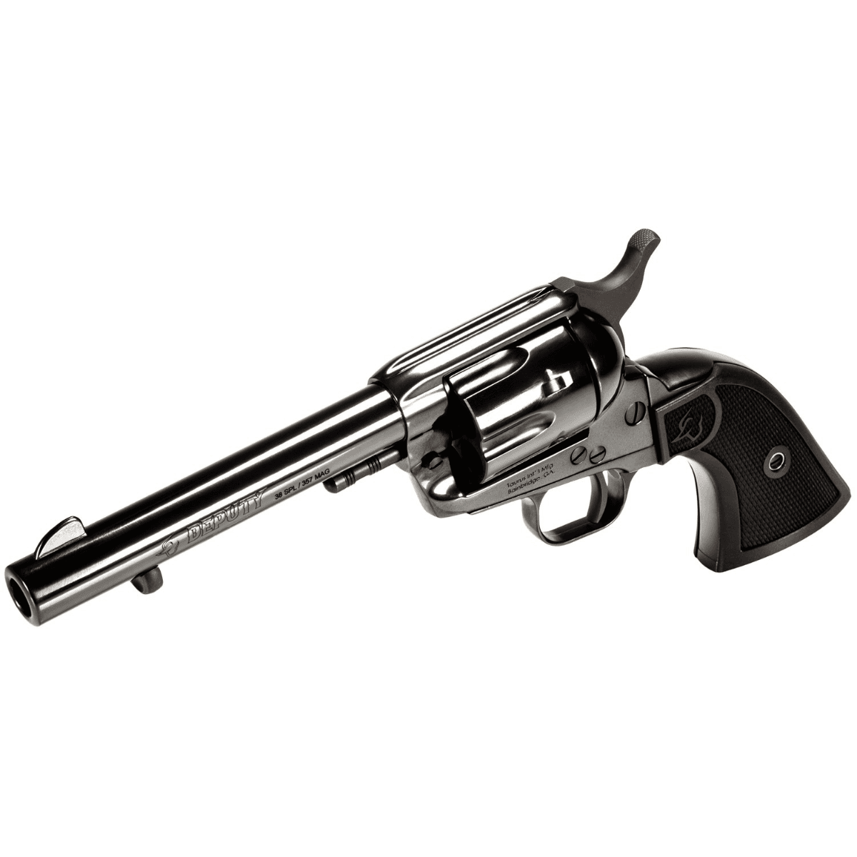 Taurus Deputy Revolver, 5.50" Polished Black Steel Barrel Cylinder & Steel Frame Black Polymer Grip Transfer Bar Safety Medium Frame 6rd 357 Mag - 2-D35751 Taurus Deputy Revolver, 5.50" Polished Black Steel Barrel Cylinder & Steel Frame Black Polymer Grip Transfer Bar Safety Medium Frame 6rd 357 Mag - 2-D35751