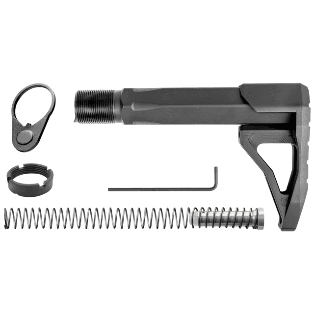 Phase 5 Weapon Systems Carbine Mini Stock Assembly, 7.75" Black Aluminum for AR15/AR10 - CMSA Phase 5 Weapon Systems Carbine Mini Stock Assembly, 7.75" Black Aluminum for AR15/AR10 - CMSA