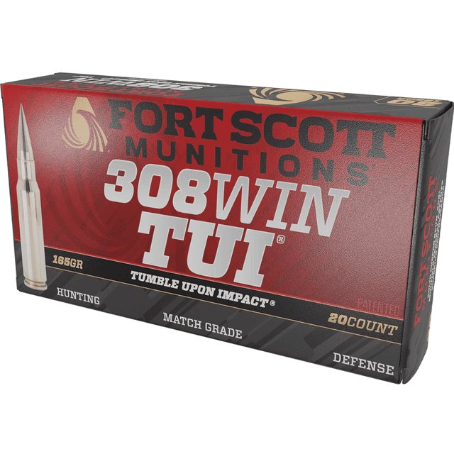 Fort Scott Munitions Tumble Upon Impact (TUI) Ammo, 165gr Solid Copper Spun 20 Per Box/10 Case 308 Win - 308-165-SCV22 Fort Scott Munitions Tumble Upon Impact (TUI) Ammo, 165gr Solid Copper Spun 20 Per Box/10 Case 308 Win - 308-165-SCV22