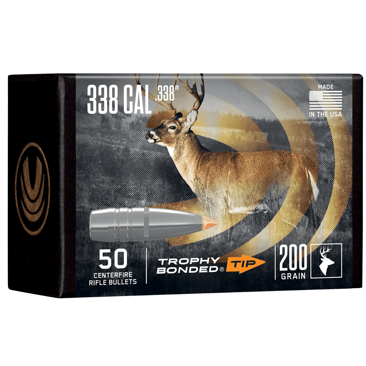 Federal Premium Bullets, 200gr Trophy Bonded Tip 50 Per Box/4 Case 338 Cal - PB338TT200 Federal Premium Bullets, 200gr Trophy Bonded Tip 50 Per Box/4 Case 338 Cal - PB338TT200