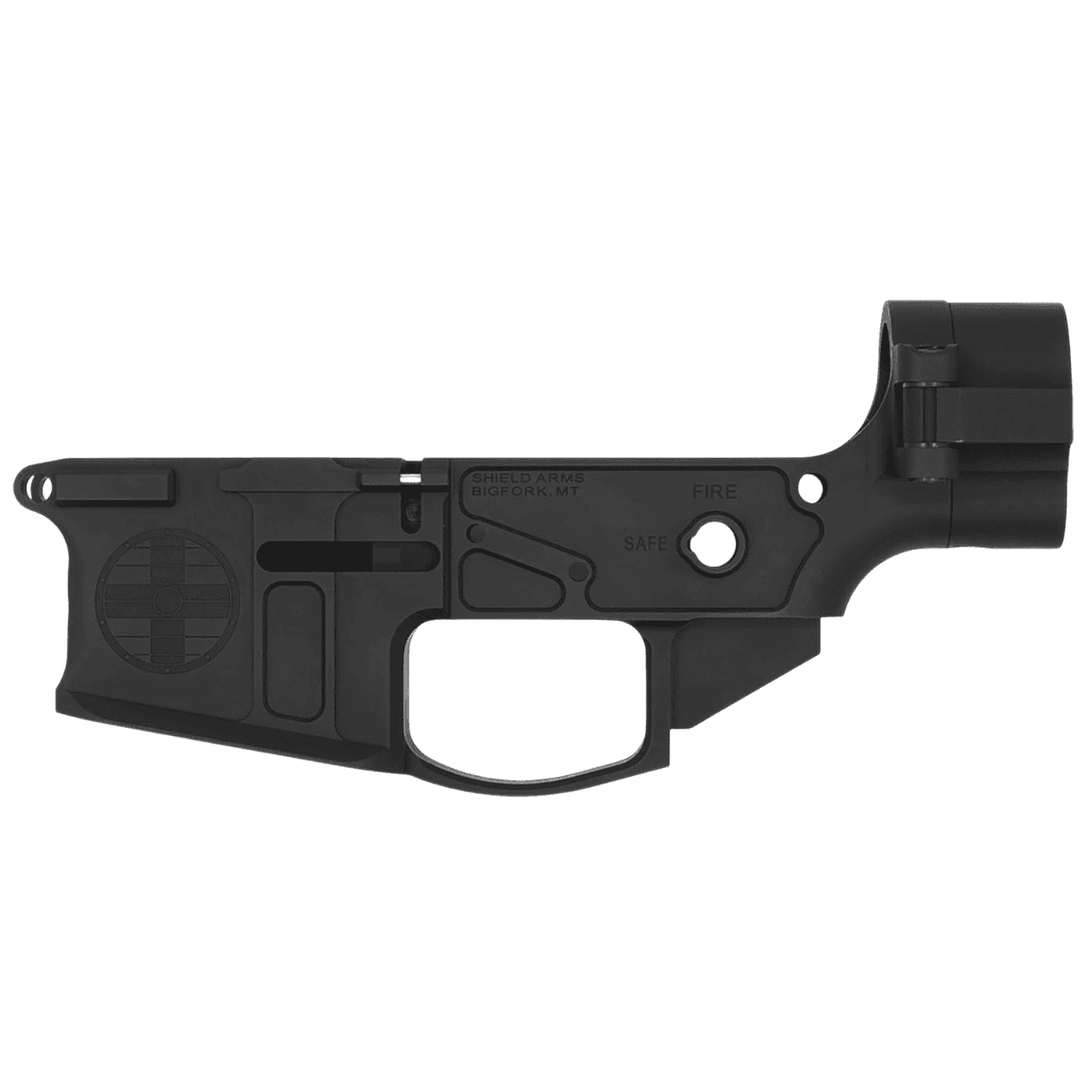 Shield Arms SA-15 Stripped Folding Lower Receiver, Black 7075-T6 Aircraft Grade Billet Aluminum Multi Caliber - SA-15-SLU Shield Arms SA-15 Stripped Folding Lower Receiver, Black 7075-T6 Aircraft Grade Billet Aluminum Multi Caliber - SA-15-SLU