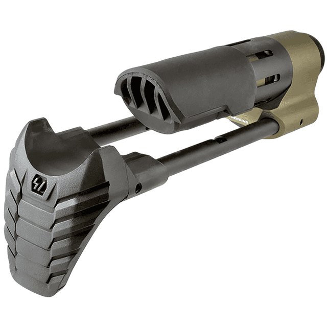 Strike Industries PDW Stock, FDE Ambidextrous Rubberized Cheek Rest LOP 7.5” Collapsed/ 11” Extended Compatible w/ AR15 MilSpec Receivers - STRIKE-PDW-FDE Strike Industries PDW Stock, FDE Ambidextrous Rubberized Cheek Rest LOP 7.5” Collapsed/ 11” Extended Compatible w/ AR15 MilSpec Receivers - STRIKE-PDW-FDE