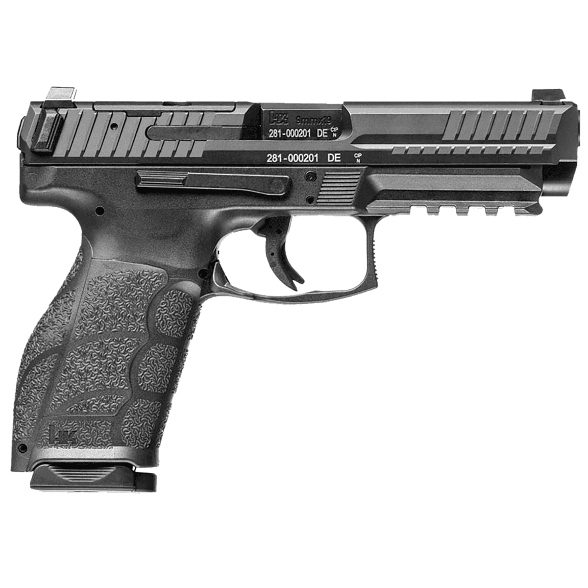 HK VP9A1 K Pistol, 4.09" Black Steel Barrel Black Optic Ready/Serrated Steel Slide Black Polymer Frame w/Picatinny Rail Black Polymer Grip Ambidextrous Compact Frame 10+1rd 9mm Luger - 81001058 HK VP9A1 K Pistol, 4.09" Black Steel Barrel Black Optic Ready/Serrated Steel Slide Black Polymer Frame w/Picatinny Rail Black Polymer Grip Ambidextrous Compact Frame 10+1rd 9mm Luger - 81001058