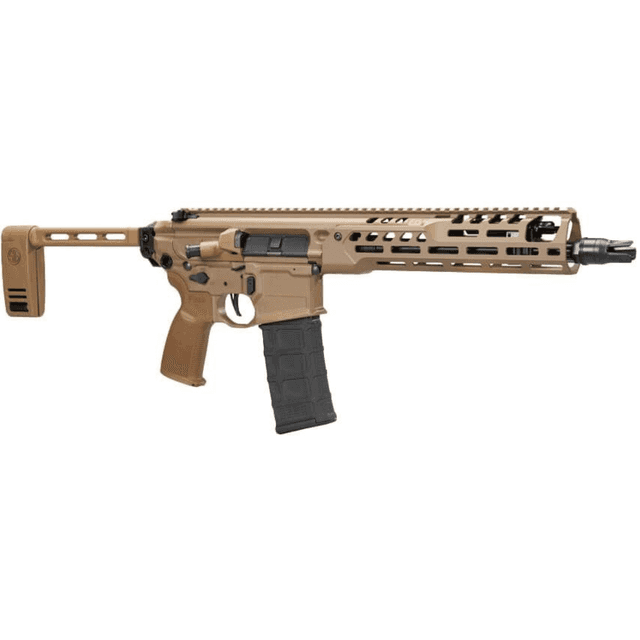 Sig Sauer MCX Spear LT IR Rifle, 11.50" Black FNC Steel Threaded Barrel Flat Dark Earth Cerakote Picatinny Rail Alloy Steel Receiver M-LOK Handguard FDE Folding Brace w/Push Button Hinge & Polymer Grip Ambidextrous 30+1rd 5.56 NATO - PMCX556N11BIR Sig Sauer MCX Spear LT IR Rifle, 11.50" Black FNC Steel Threaded Barrel Flat Dark Earth Cerakote Picatinny Rail Alloy Steel Receiver M-LOK Handguard FDE Folding Brace w/Push Button Hinge & Polymer Grip Ambidextrous 30+1rd 5.56 NATO - PMCX556N11BIR